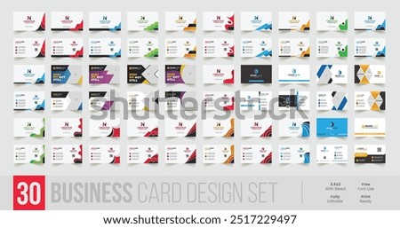 Set of creative and modern business card template design, vector business card sets, bundle of business card and vector visiting card set template design