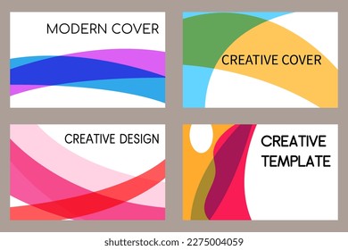 Set von kreativen modernen Designs, Titelvorlage. Hintergrund für die Gestaltung von Visitenkarten, Flyern, Postkarten.