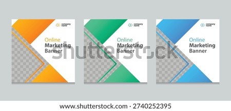 Set of creative and modern web banner design template. Suitable for social media post, instagram story post and web marketing ads. vector illustration for editable with Space to add pictures.