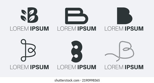 Set of creative monogram letter b logo design