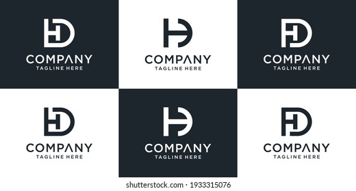 set of creative monogram letter hd logo icon vector template