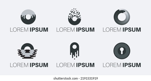 Set Of Creative Monogram Letter O Logo Design