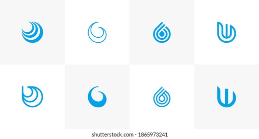 Set of creative monogram logo design template