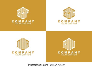 Set Of Creative Monogram Logo Design Perfect For Your Business Or Your Brand Logo