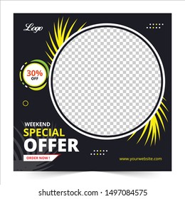 Set of creative neon Social Media Sale banners with discount offer. Design for seasonal clearance.
It can be used in advertising, web design, graphic design. Vector illustration.