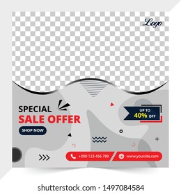 Set of creative neon Social Media Sale banners with discount offer. Design for seasonal clearance.
It can be used in advertising, web design, graphic design. Vector illustration.