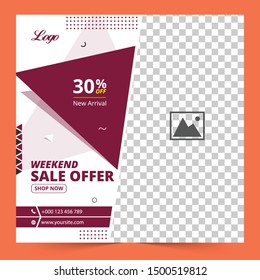 Set of creative neon Social Media Sale banners with discount offer. Design for seasonal clearance.
It can be used in advertising, web design, graphic design. Vector illustration.