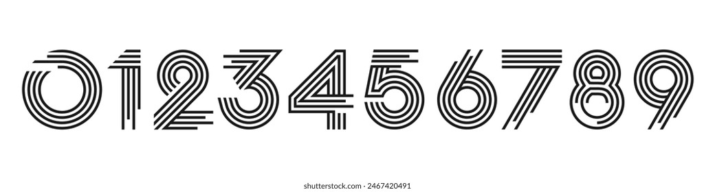 set of creative number 1 to 10 logo designs. abstract number design vector illustration