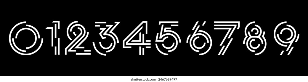 set of creative number 1 to 10 logo designs. abstract number design vector illustration