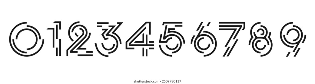 set of creative number 1 to 10 logo designs. abstract number design vector illustration