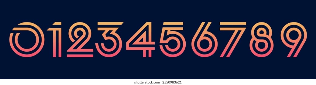 set of creative number 1 to 10 logo designs. abstract number colorful design vector illustration