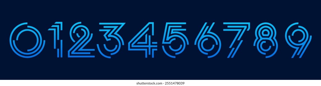 set of creative number 1 to 10 logo designs. abstract number colorful design vector illustration