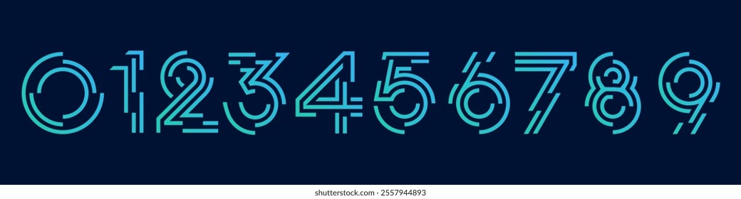 set of creative number 1 to 10 logo designs. abstract number colorful design vector illustration