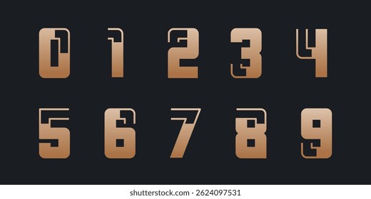 Set of creative number 1 to 10 logo designs. Abstract number design vector