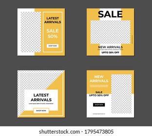 conjunto de banners creativos de oferta/venta/web, ejemplo vertical/ cuadrado/ horizontal de plantilla, espacio para las fotos de sus productos. ilustración vectorial-promoción comercial y banner.