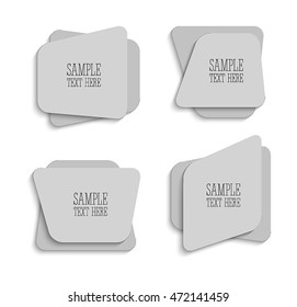 Set of creative paper banners with place for text. Vector illustration.