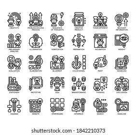 Set of creative process thin line and pixel perfect icons for any web and app project. 