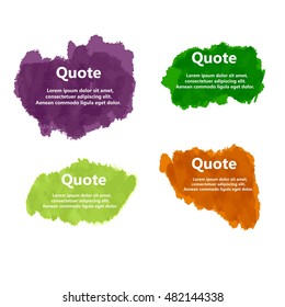 Set of Creative Quote bubble templates.Watercolor, ink, splash.