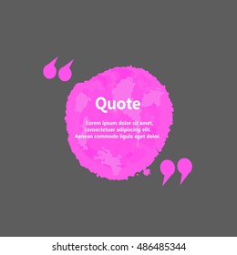 Set of Creative Quote bubble template.Watercolor, ink, splash Quote blank templates.Vector illustration.