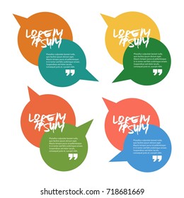 Set of creative quote bubbles. Text vector layout, template. 