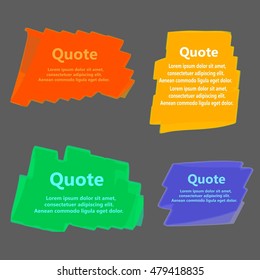 Set of Creative Quote bubbles. Watercolor, ink, splash Quote blank templates.Vector illustration.