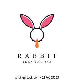 set of creative rabbit with slogan template icon image