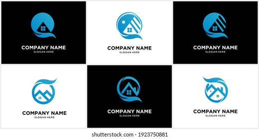 set of creative Real estate logo and home logo template.