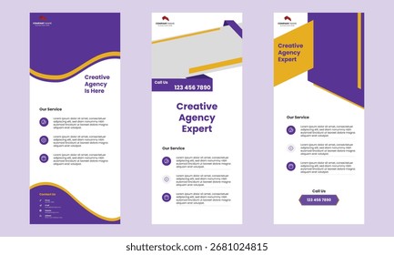 Set kreativer Roll-up-Banner für Werbeaktionen für Unternehmen