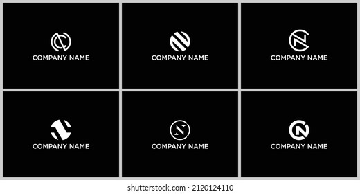 Set of creative S Letter Line Circle Logo Design Template