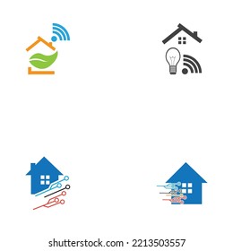 set of creative Smart house logo illustration design