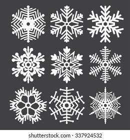 Set of creative snowflakes. Vector