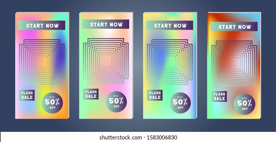 Set of creative social media banners stories for online shopping. Trendy vector sale and discount backgrounds
