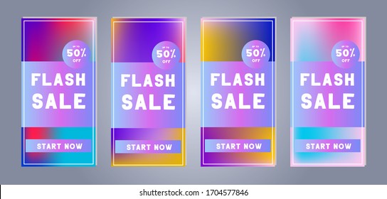Set of creative social media banners stories for online shopping. Trendy vector sale and discount backgrounds