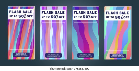 Set of creative social media banners stories for online shopping. Trendy vector sale and discount backgrounds