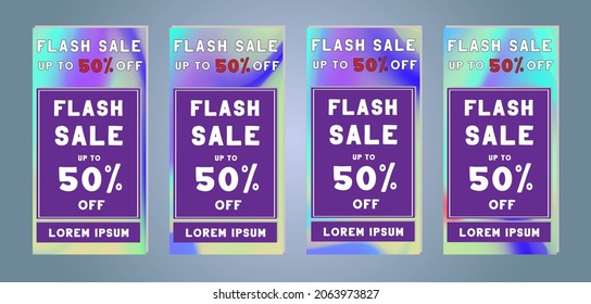 Set of creative social media banners stories for online shopping. Trendy vector sale and discount backgrounds