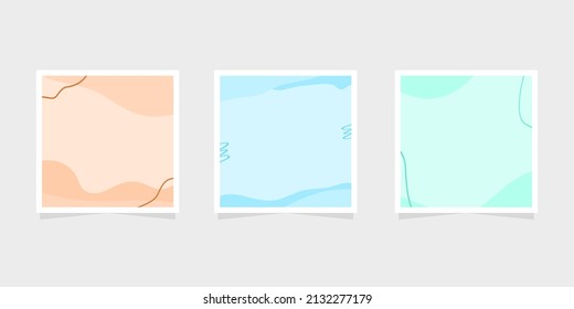 Set creative social media post template for cover, promotion sale, stories, presentation, card, invitation, and others. Minimalist pastel paper style.