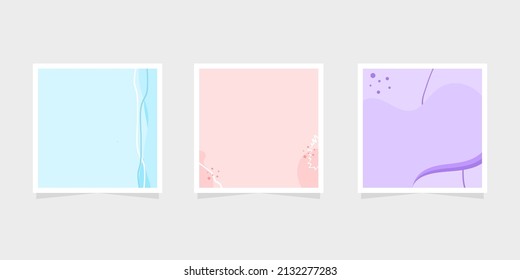 Set creative social media post template for cover, promotion sale, stories, presentation, card, invitation, and others. Minimalist pastel paper style.