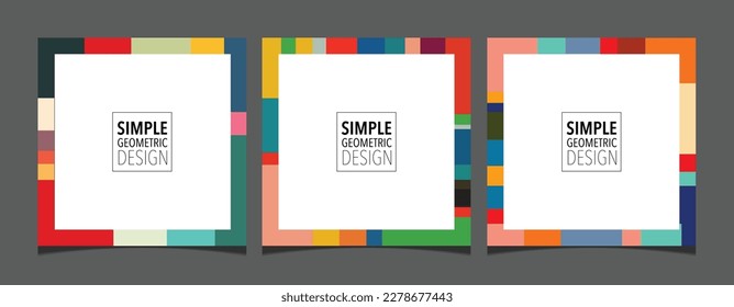 Set of creative square social media post creative vector background