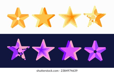 Conjunto de plantillas de diseño de vectores de iconos de estrellas creativas
