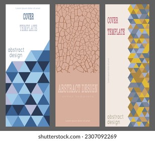 A set of creative templates for the design of a poster, banner, poster, cover or postcard. Corporate style layout. The idea of the interior, prints and decorations. Layout for creative design