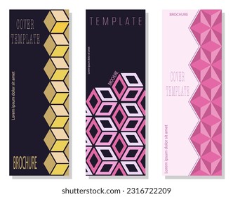 A set of creative templates for the design of a poster, banner, poster, cover or postcard. Corporate style layout. The idea of the interior, prints and decorations. Layout for creative design