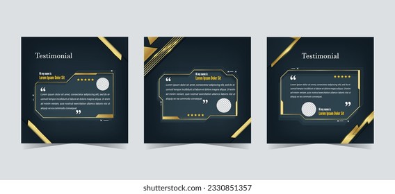 Set Creative Testimonial Templates Technology Concept