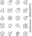 set of creative thin line icons, idae, thinking, education