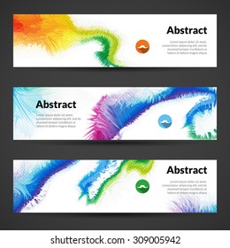 Set of creative trendy horizontal colorful banners for modern design and businesses