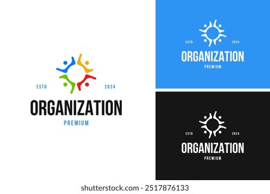 Set of creative unity circle for social organization logo design template vector illustration