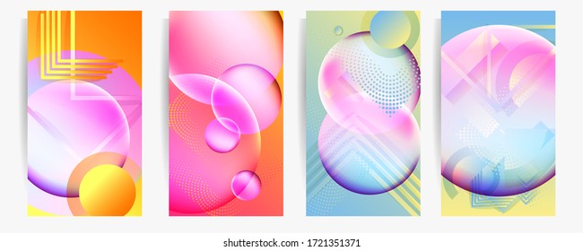 Set of creative universal art cards. Trendy graphic design for banner, poster, card, cover, invitation, placard, brochure, flyer. Stock Vector