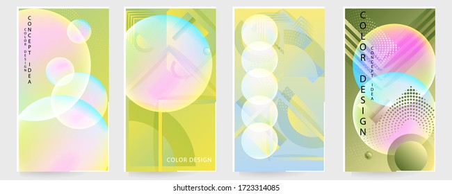 Set of creative universal art cards. Trendy graphic design for banner, poster, card, cover, invitation, placard, brochure, flyer. Stock Vector