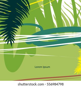 Set of creative universal art posters in tropical style. Hand Drawn textures. Wedding, anniversary, birthday, Valentine's day, party invitations. Vector illustration