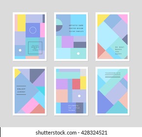 Set of creative universal cards. Design for poster, card, invitation, placard, brochure, flyer.  Vector. Isolated
