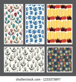 Set of creative universal cards. Designs for prints, wedding, anniversary, birthday, Valentine's day, party invitations, posters, cards, etc. Vector. Isolated.